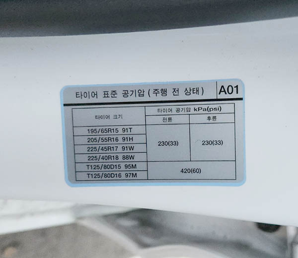 타이어-표준-공기압